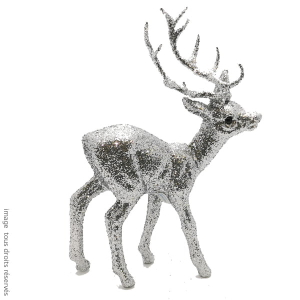 CERF à paillettes - Coloris Argent
