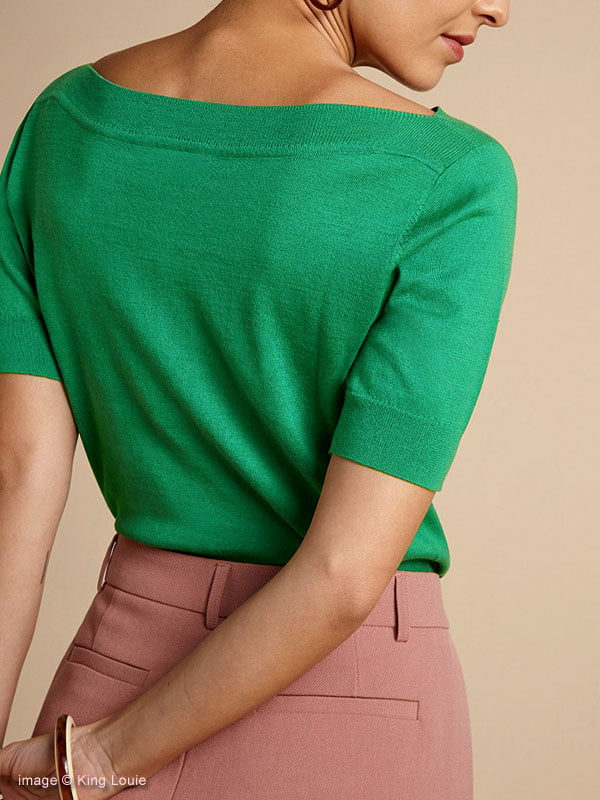 Top maille King Louie Audrey COTTONCLUB vert peapod – Image 3