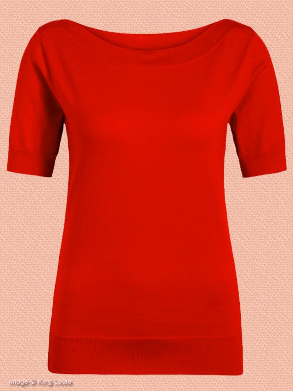 Top maille King Louie Audrey COTTONCLUB rouge chili – Image 2