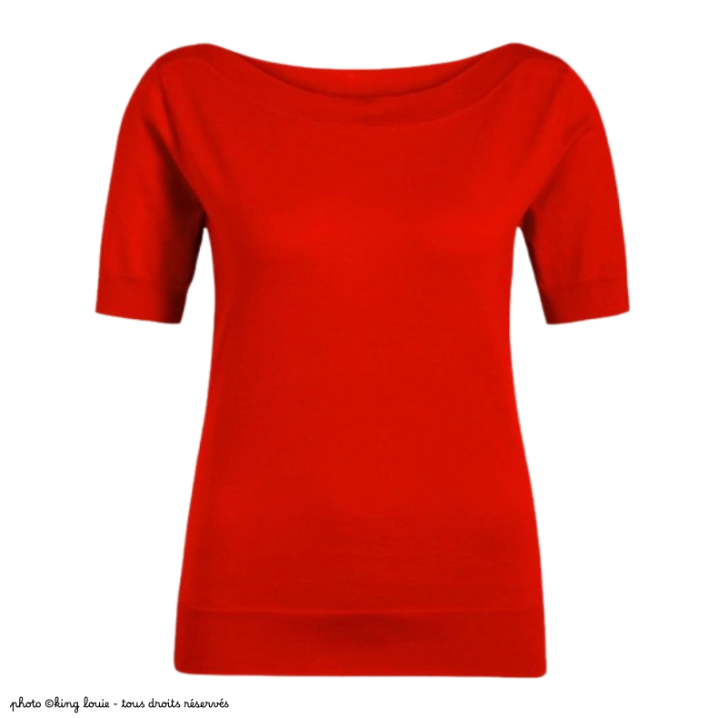 Top maille King Louie Audrey COTTONCLUB rouge chili