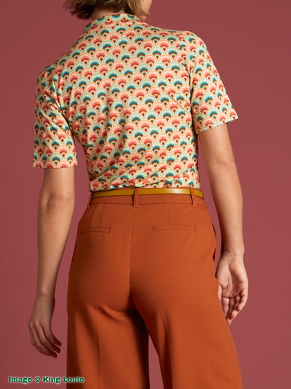Chemisier Femme Bella King Louie En Viscose - Col à Revers Et Manches Bouffantes - Motif à Pois élégant Et Polyvalent - 6