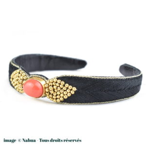 Bracelet Bangle NAHUA Braha - Coloris Cornaline/Noir
