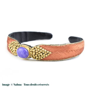 Bracelet Bangle NAHUA Braha - Coloris Charoïte/Fawn