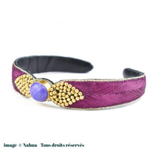 Bracelet Bangle NAHUA Braha - Coloris Charoïte/Hibiscus
