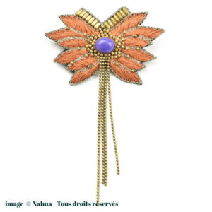 Broche Brahma NAHUA Briac - Charoïte/Fawn