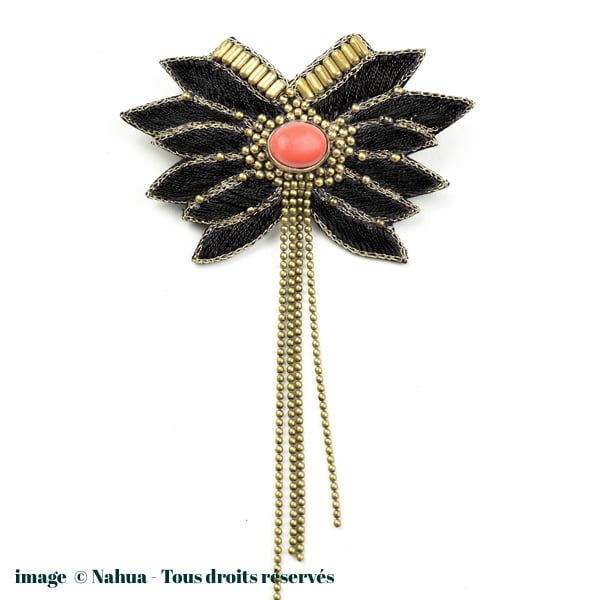 Broche Brahma NAHUA Briac - Cornaline/Volcano