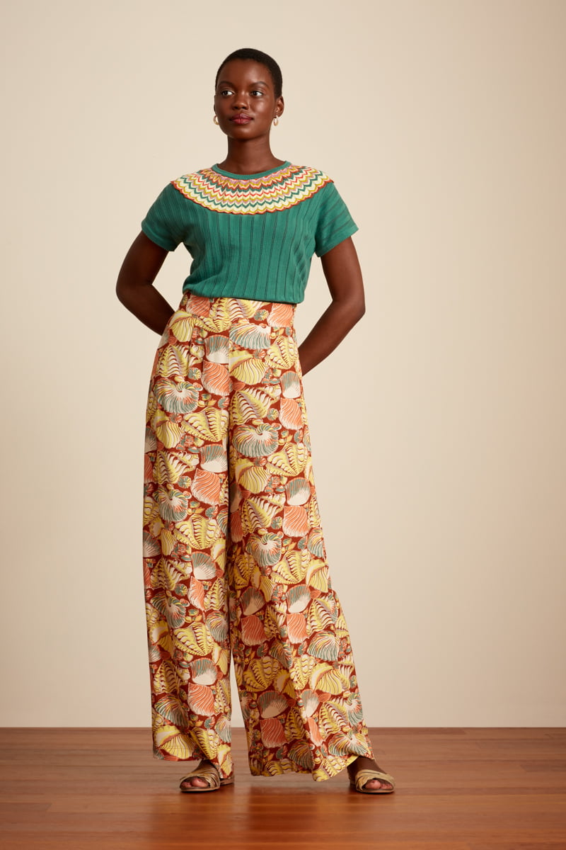 Pantalon King Louie Palazzo Neptuno - Coloris cognac orange – Image 3