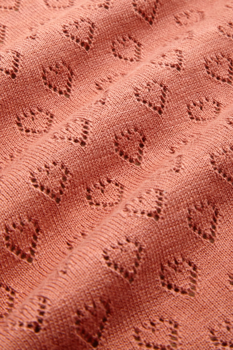 Top manches courtes King Louie col bateau maille cœur - Coloris dusty rose – Image 6