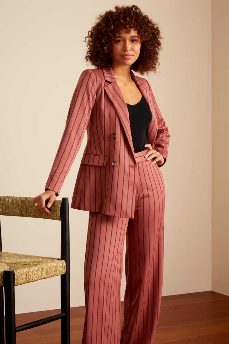Pantalon King Louie Lisa Cubano Pinstripe - Coloris velvet pink – Image 2
