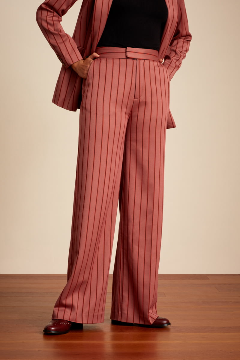 Pantalon King Louie Lisa Cubano Pinstripe - Coloris velvet pink – Image 5