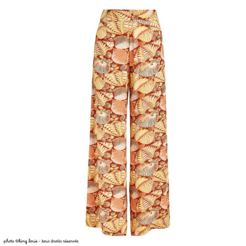Pantalon King Louie Palazzo Neptuno - Coloris cognac orange