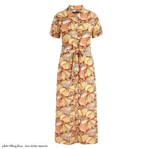 Robe King Louie Rosie Midi Neptuno - Coloris cognac orange