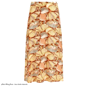 Jupe King Louie Juno midi Neptuno - Coloris cognac orange