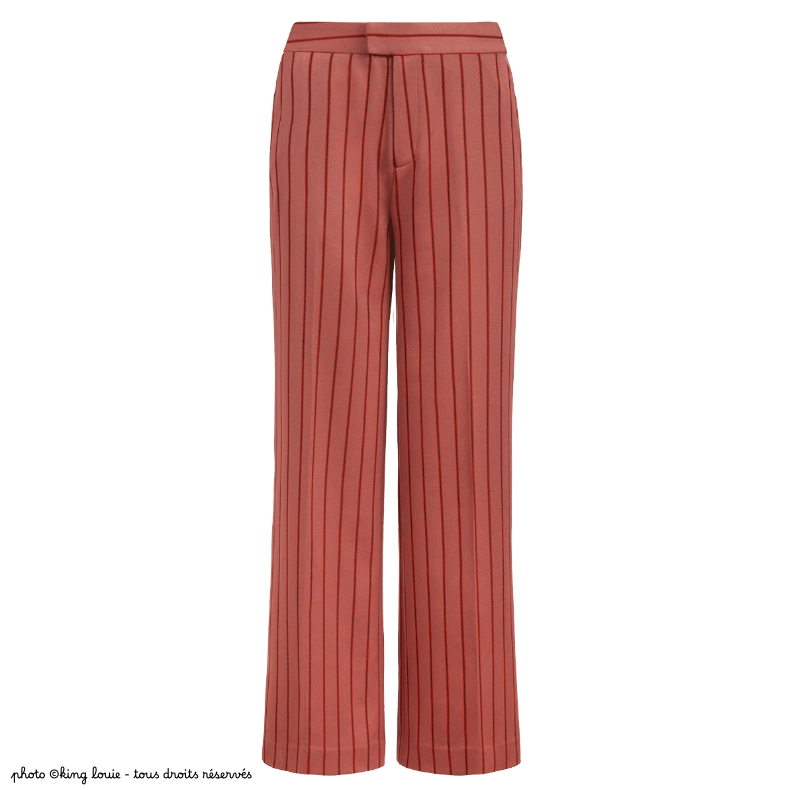 Pantalon King Louie Lisa Cubano Pinstripe - Coloris velvet pink