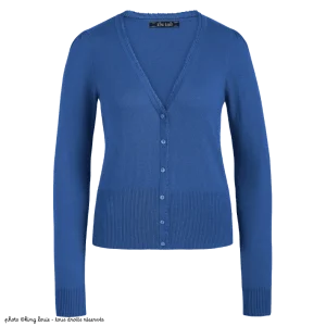 Cardigan King Louie col V Cocoon - Coloris bluestone blue