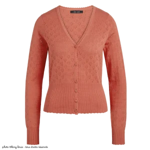 Cardigan col V King Louie maille cœur - Coloris Coloris dusty rose