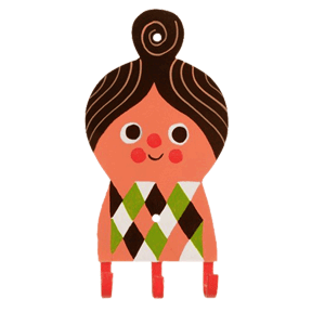 Patère en tôle peinte GIRL en tôle peinte 18 x 12 cm - Design Ingela P. Arrhenius