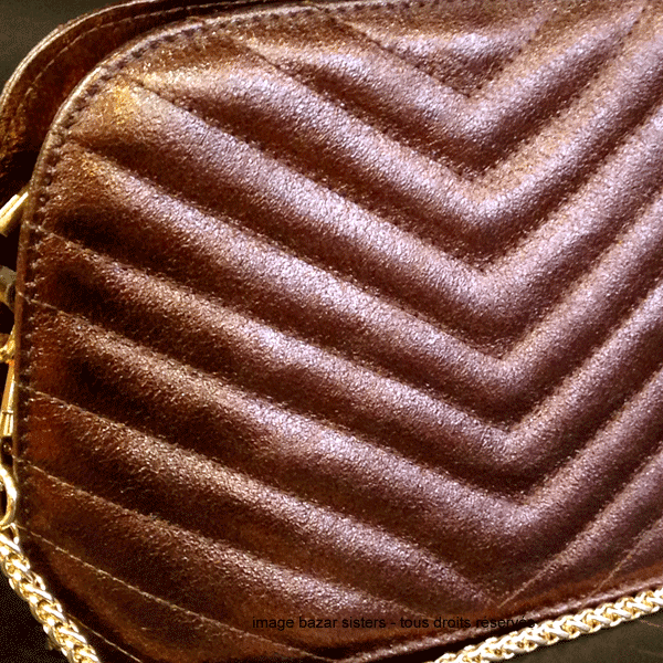 Sac chicos en cuir rigide à chaînette - Coloris marron – Image 4