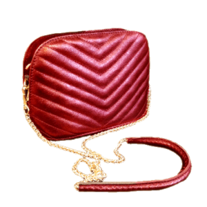 Sac chicos en cuir rigide à chaînette - Coloris bordeaux