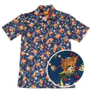 Chemisette coton CHENASKI – Leo in the jungle Bleu
