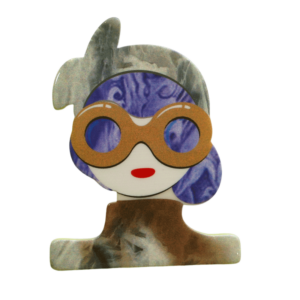 Broche People - Modèle G - Large round glasses Rock