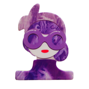 Broche People - Modèle J - Large round glasses Purple
