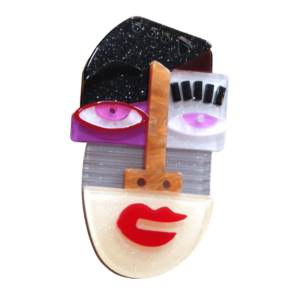 Broche People - Modèle N - Fetish head Purple