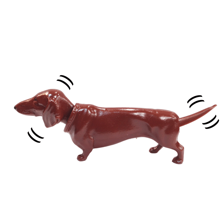 Chien Basset hocheur marron - Joujou rétro