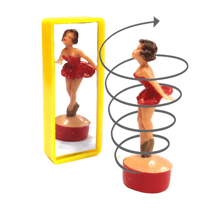 La ballerine brune au miroir - Joujou rétro