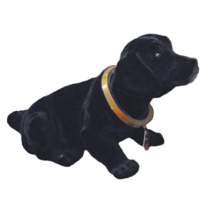 Chien qui hoche la tête - Grand modèle floqué Noir