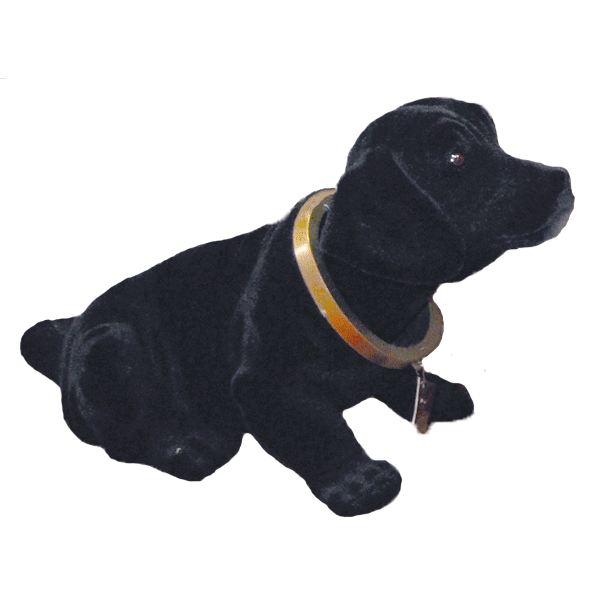 Chien qui hoche la tête - Grand modèle floqué Noir