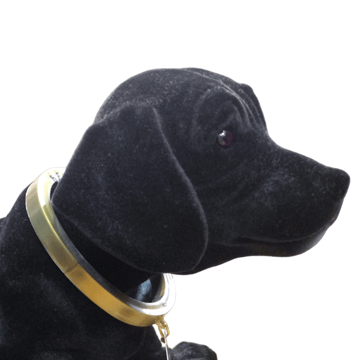 Chien qui hoche la tête - Grand modèle floqué Noir – Image 3