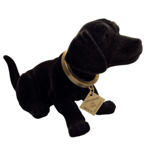 Chien qui hoche la tête - Petit modèle floqué Noir