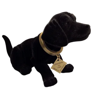 Chien qui hoche la tête - Petit modèle floqué Noir
