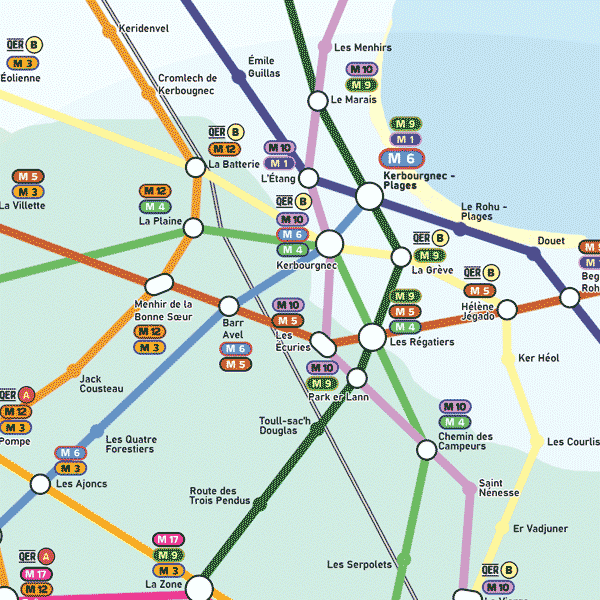Poster 70 x 50 cm PLAN DU MÉTRO DE QUIBERON – Image 3