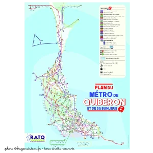 Poster 70 x 50 cm PLAN DU MÉTRO DE QUIBERON