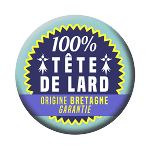 Badge 37 mm – 100 % Tête de lard – Origine Bretagne garantie – Bleu