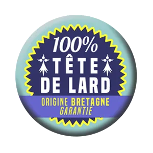 Badge 37 mm – 100 % Tête de lard – Origine Bretagne garantie – Bleu