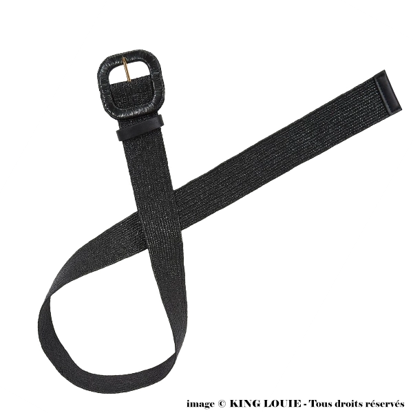 Ceinture King Louie RAFFIA noire