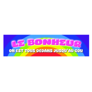 Autocollant 17x4 cm – Le bonheur, on est tous dedans jusqu’au cou