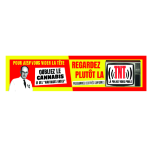 Autocollant 17x4 cm – Pour bien vous vider la tête, oubliez le CANNABIS et regardez plutôt la TNT