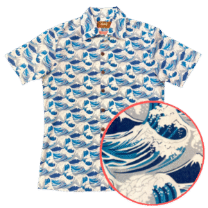Chemisette coton CHENASKI – Japanese wave Blue