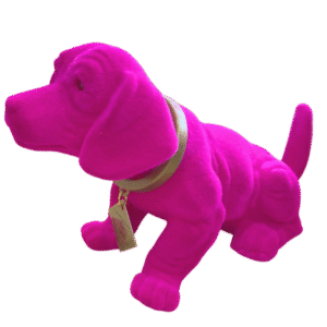 Chien qui hoche la tête - Petit modèle floqué Rose