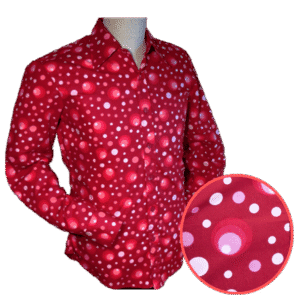 Chemise coton CHENASKI - DOTS & SPOTS Bordeaux