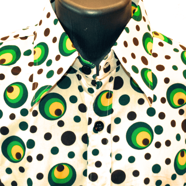 Chemise coton CHENASKI DOTS & SPOTS Vert – Image 2