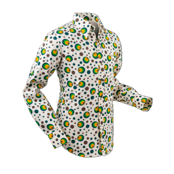 Chemise coton CHENASKI DOTS & SPOTS Vert – Image 4