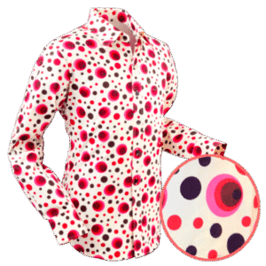 Chemise coton CHENASKI - DOTS & SPOTS Rose/Rouge