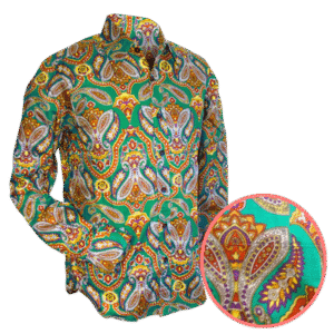 Chemise coton CHENASKI PAISLEY Classic vert - Pete Chenaski LIMITED XL