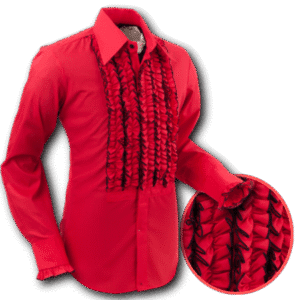 Chemise à jabot CHENASKI – DISCO Rouge & Noir