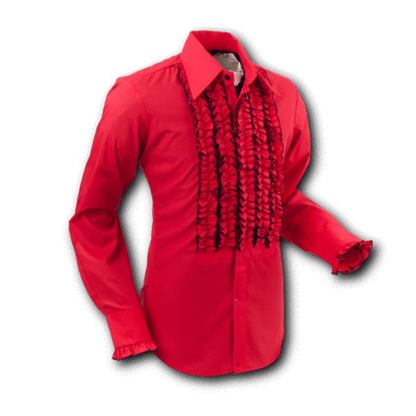 Chemise à jabot CHENASKI – DISCO Rouge & Noir – Image 4